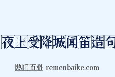 夜上受降城闻笛造句是什么意思的图片